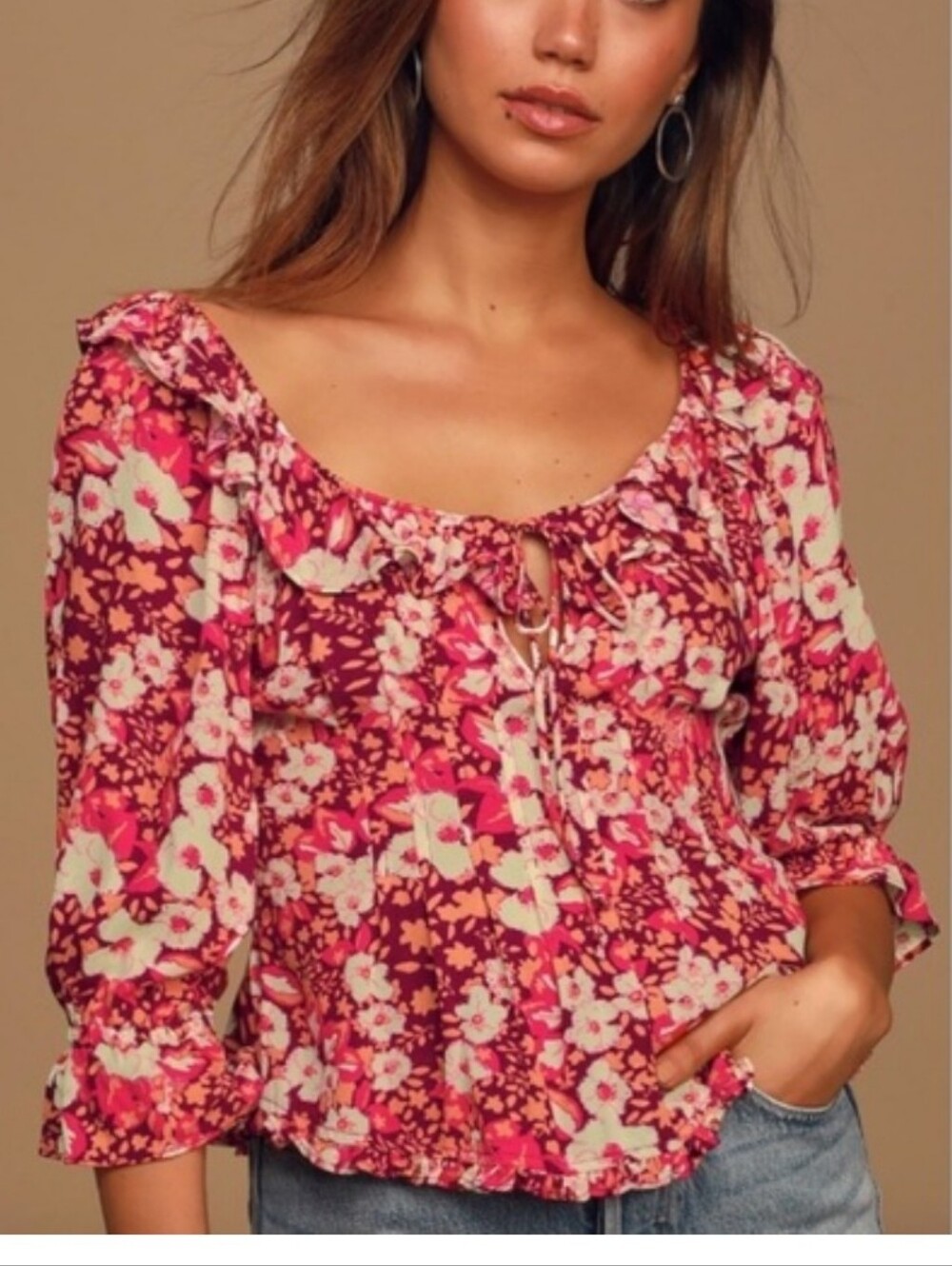 Free People sweet memories floral blouse